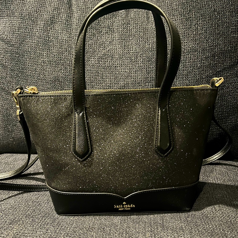 Black sparkly Kate spade crossbody/hand bag